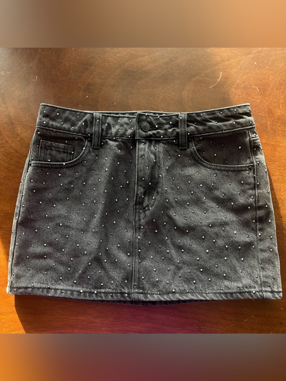 PacSun Black Washed Denim Skirt